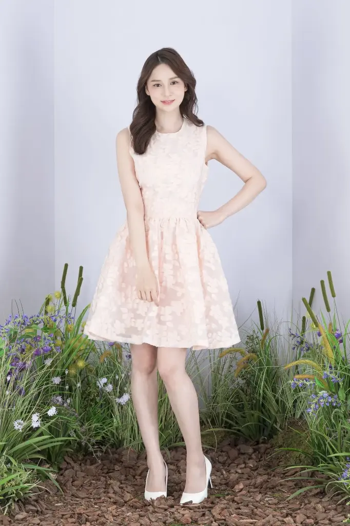 Floral Lace A-Line Dress – Blush Pink