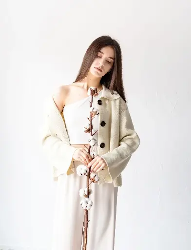 Button-Up Knit Cardigan – Cream