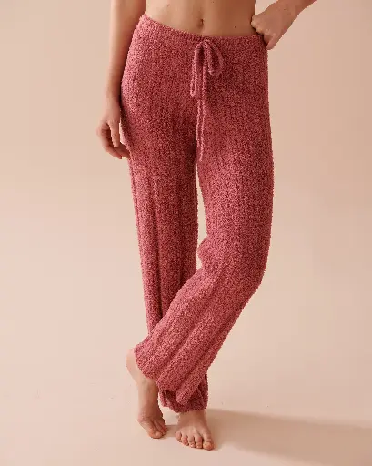Ribbed Knit Lounge Pants – Dusty Rose