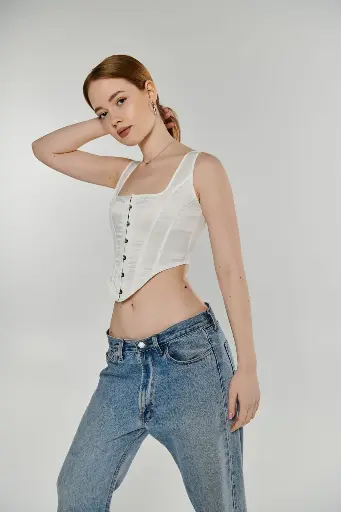 Eyelet Crop Top – Off-White