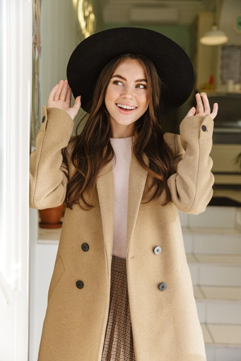 Double-Breasted Wool Coat – Camel